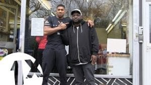 Anthony Joshua catches up with DJ Ace in the barber's chair