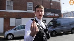 LOL! Police Officer smoking weed in public!