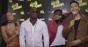 Arnold Oceng shows off his man-bag & discusses Brotherhood at Rated Awards