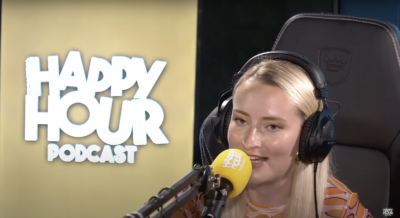 Amelia Dimoldenberg answer a series of fun quick-fire questions on the 'Happy Hour Podcast'