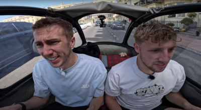 Watch the Sidemen road trip in the world's smallest & biggest cars