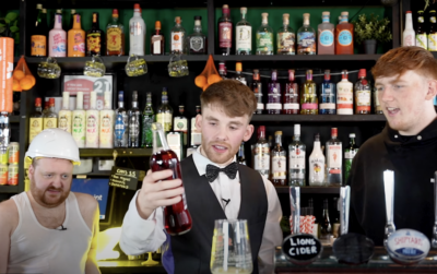 Watch Angry Ginge & Stephen Tries have a drink off in jokes video