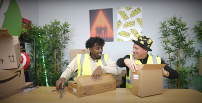 AJ Shabeel opens 100 lost Amazon parcels in jokes video